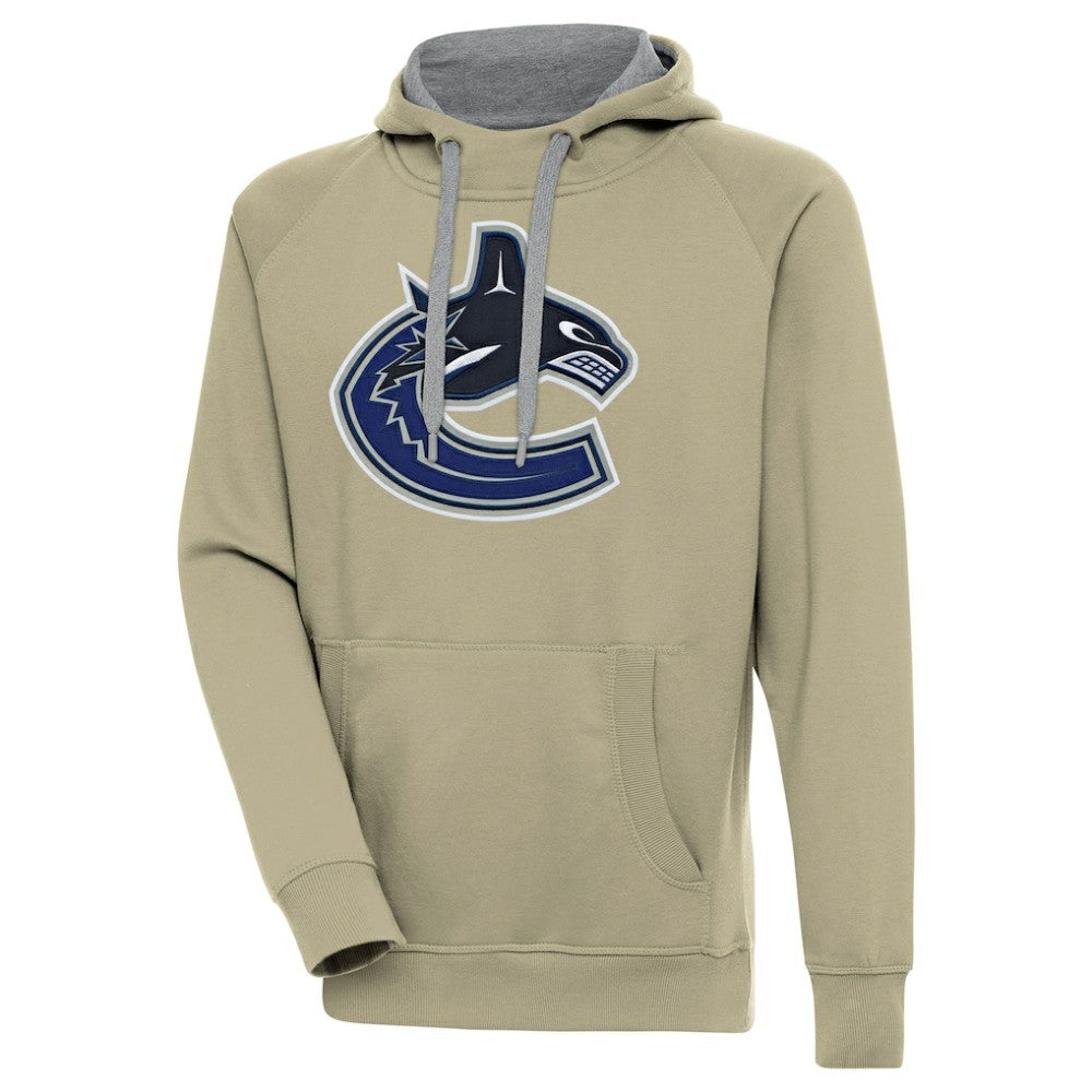 Vancouver Canucks Antigua Victory Pullover Hoodie - Khaki - NHL