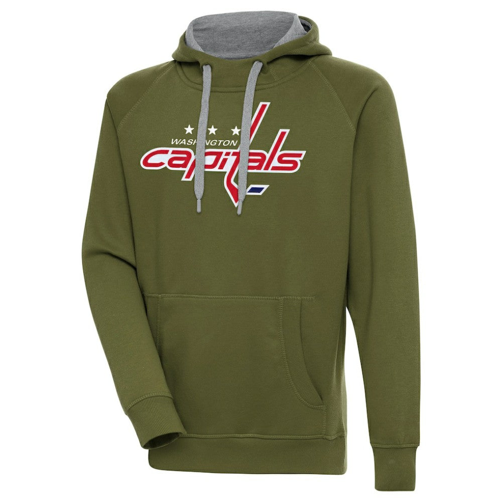Washington Capitals Antigua Victory Pullover Hoodie - Olive - NHL