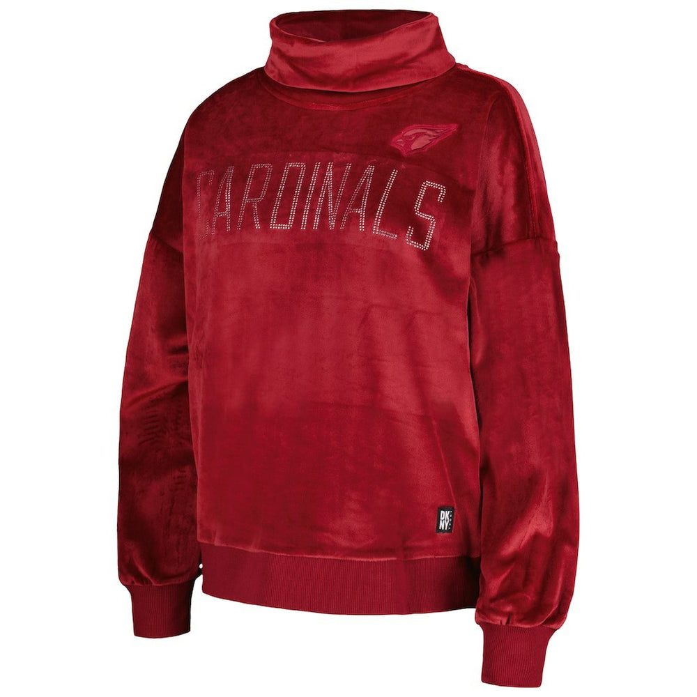 Arizona Cardinals DKNY Sport Women's Deliliah Rhinestone Funnel Neck Pullover Sweatshirt Cardinal | NFL