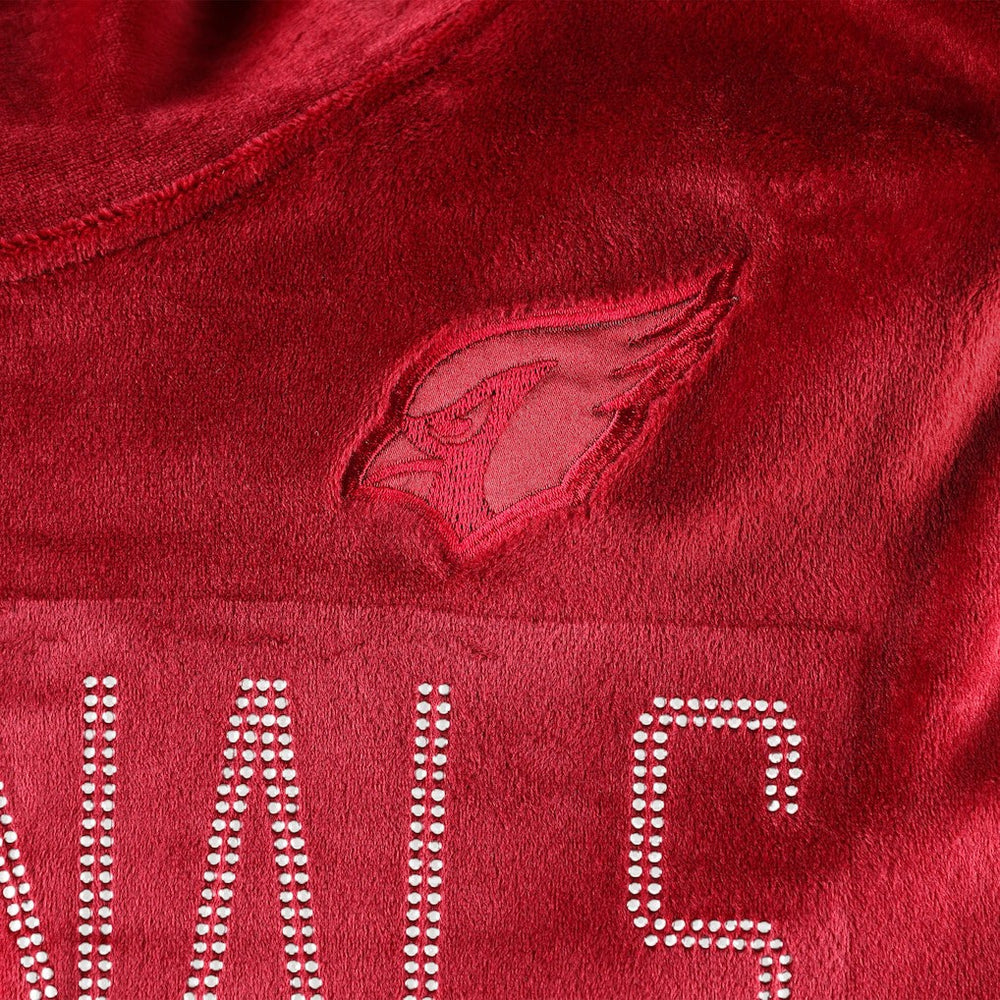 Arizona Cardinals DKNY Sport Women's Deliliah Rhinestone Funnel Neck Pullover Sweatshirt Cardinal | NFL