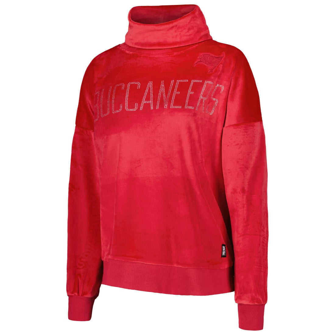 Tampa Bay Buccaneers DKNY Sport Women's Deliliah Rhinestone Funnel Neck Pullover Sweatshirt Red | NFL