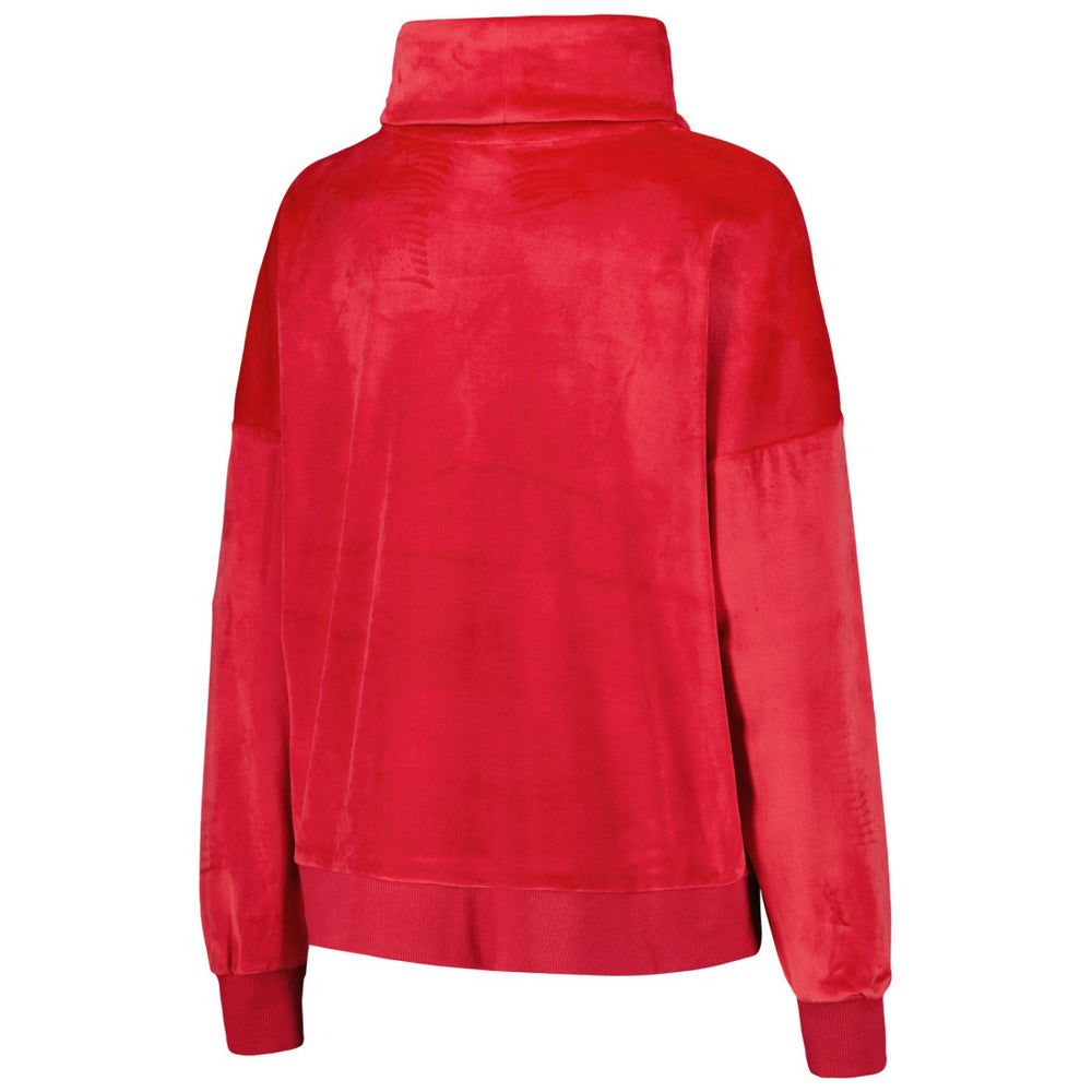 Tampa Bay Buccaneers DKNY Sport Women's Deliliah Rhinestone Funnel Neck Pullover Sweatshirt Red | NFL