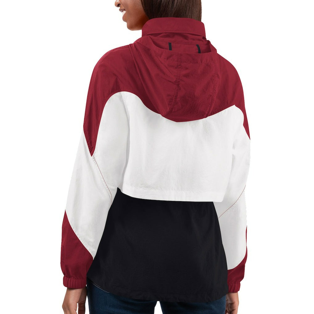 Arizona Cardinals G-III 4Her by Carl Banks Women's Tie Breaker Lightweight Quarter-Zip Jacket Black/Cardinal | NFL