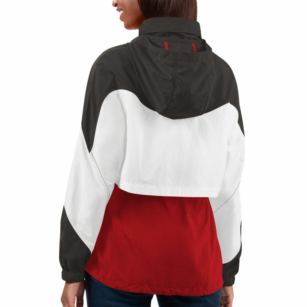 Tampa Bay Buccaneers G-III 4Her by Carl Banks Women's Tie Breaker Lightweight Quarter-Zip Jacket Red/Pewter | NFL