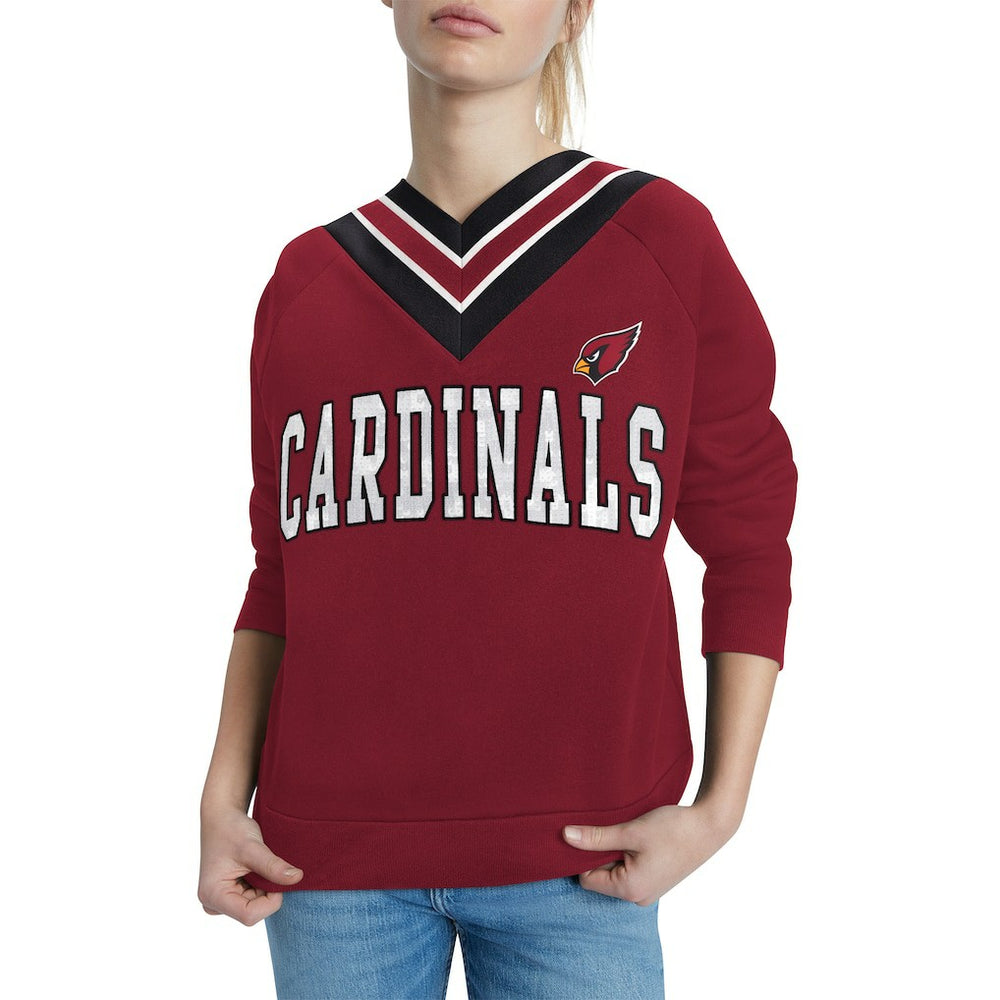 Arizona Cardinals Tommy Hilfiger Women's Heidi V-Neck Pullover Sweatshirt Cardinal | NFL