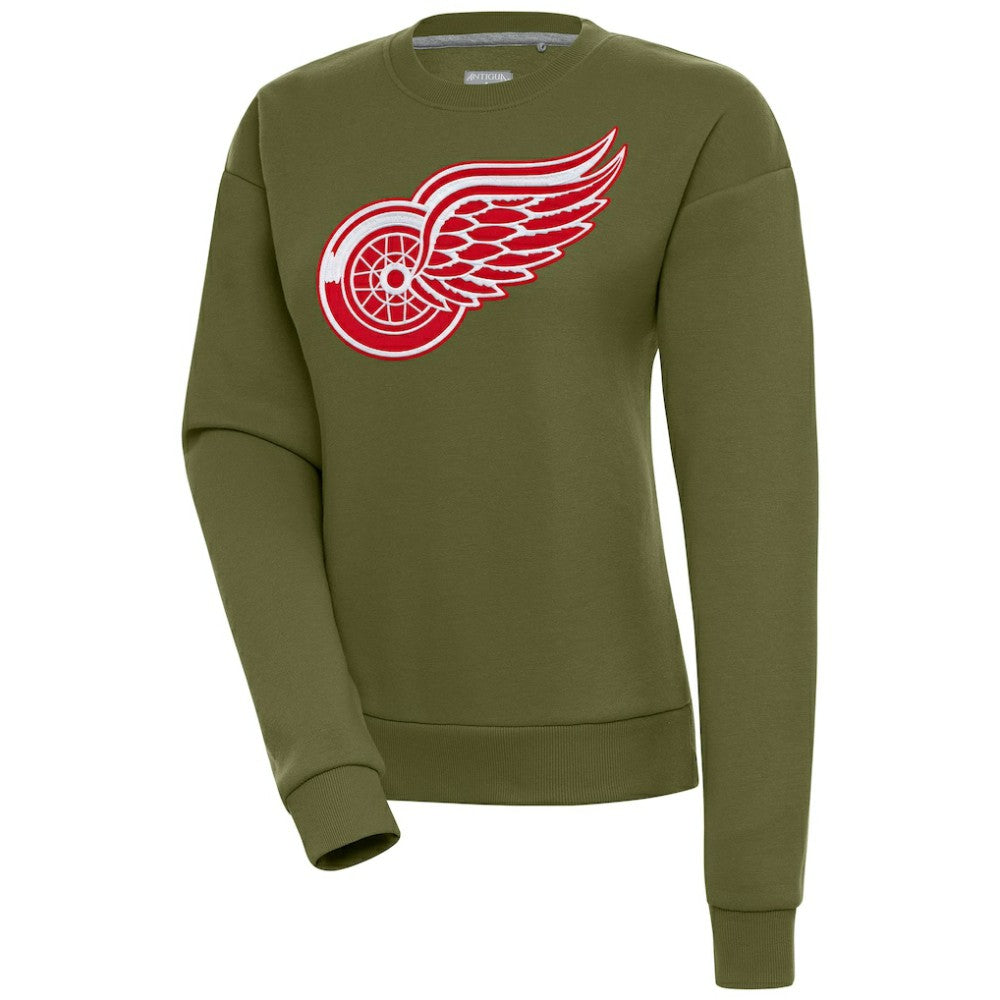 Detroit Red Wings Antigua Women's Victory Pullover Sweatshirt - Olive - NHL
