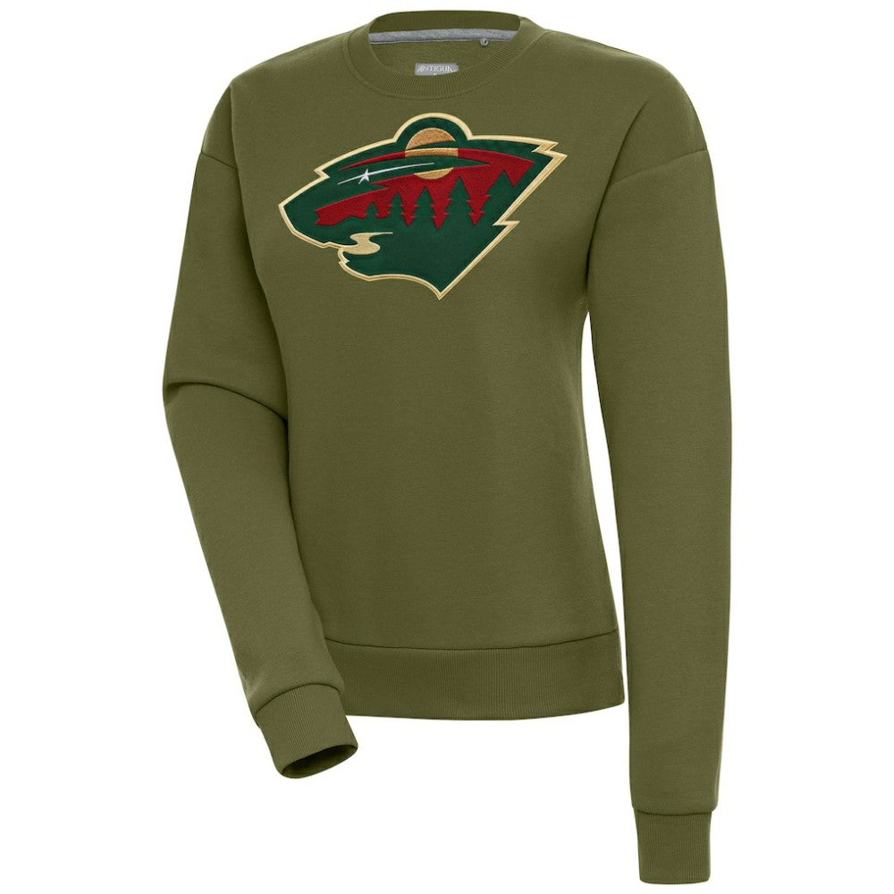 Minnesota Wild Antigua Women's Victory Pullover Sweatshirt - Olive - NHL
