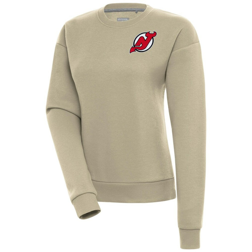 New Jersey Devils Antigua Women's Victory Pullover Sweatshirt - Khaki - NHL