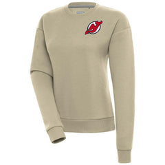 New Jersey Devils Antigua Women's Victory Pullover Sweatshirt - Khaki - NHL