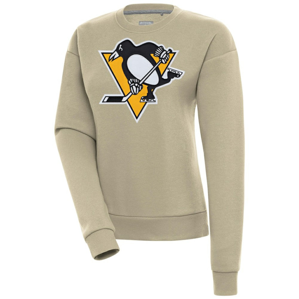 Pittsburgh Penguins Antigua Women's Victory Pullover Sweatshirt - Khaki - NHL