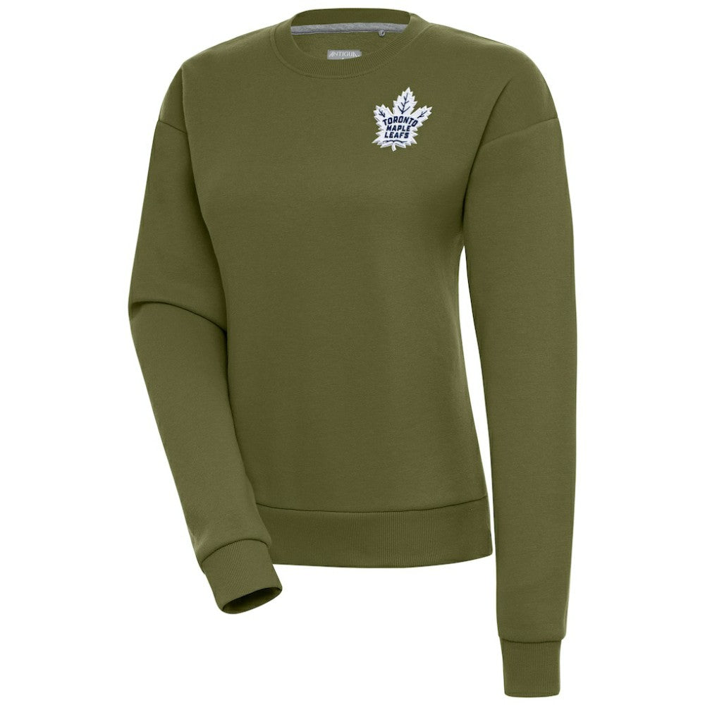 Toronto Maple Leafs Antigua Women's Victory Pullover Sweatshirt - Olive - NHL