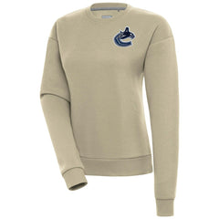 Vancouver Canucks Antigua Women's Victory Pullover Sweatshirt - Khaki - NHL