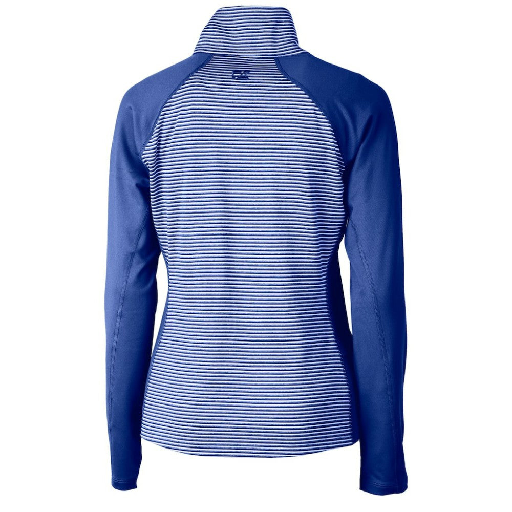 Chicago Cubs Cutter & Buck Women's DryTec Forge Tonal Stripe Half-Zip Top - MLB