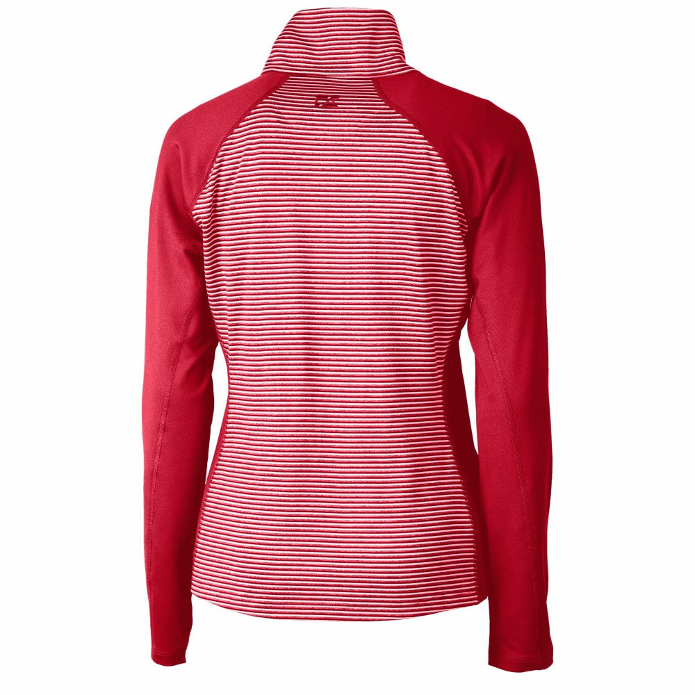 Cleveland Guardians Cutter & Buck Women's DryTec Forge Tonal Stripe Half-Zip Top - MLB