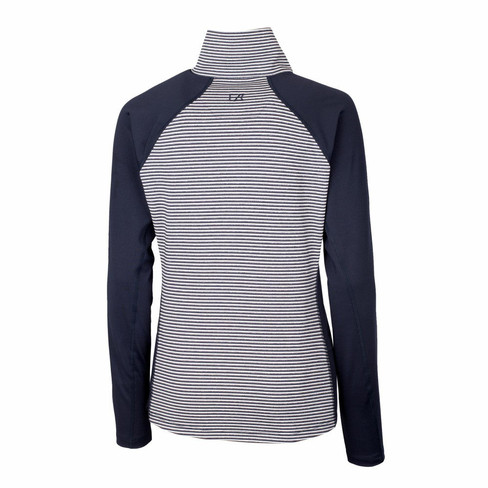 Milwaukee Brewers Cutter & Buck Women's DryTec Forge Tonal Stripe Half-Zip Top - MLB