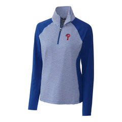 Philadelphia Phillies Cutter & Buck Women's DryTec Forge Tonal Stripe Half-Zip Top - MLB