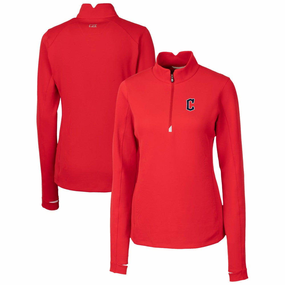 Cleveland Guardians Cutter & Buck Women's DryTec Traverse Stretch Quarter-Zip Pullover Top - MLB
