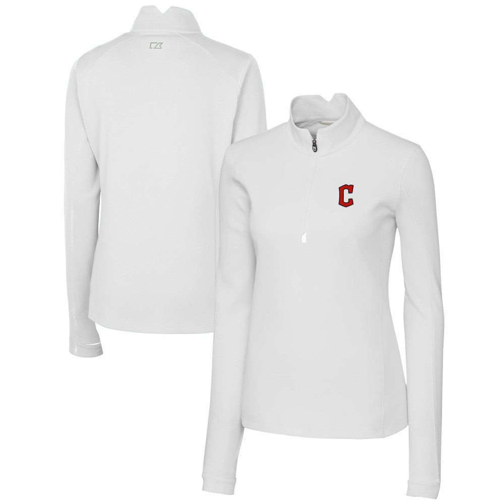 Cleveland Guardians Cutter & Buck Women's DryTec Traverse Stretch Quarter-Zip Pullover Top - MLB