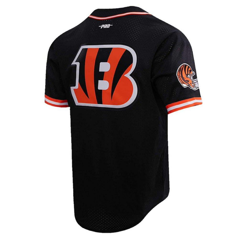 Joe Burrow Cincinnati Bengals Pro Standard Mesh Baseball Button-Up T-Shirt Black | NFL