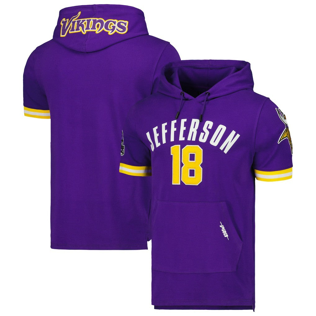 Justin Jefferson Minnesota Vikings Pro Standard Player Name & Number Hoodie T-Shirt Purple | NFL