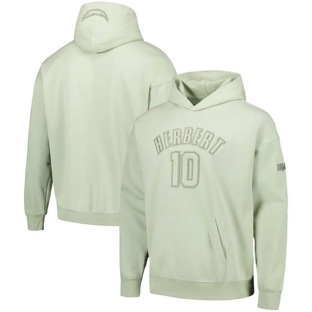 Justin Herbert Los Angeles Chargers Pro Standard Player Name & Number Pullover Hoodie Light Green | NFL