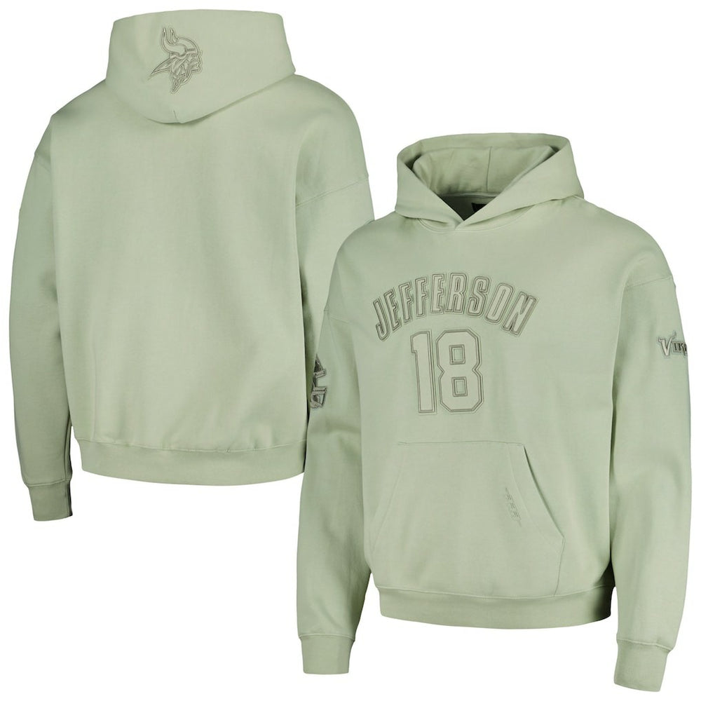Justin Jefferson Minnesota Vikings Pro Standard Player Name & Number Pullover Hoodie Light Green | NFL