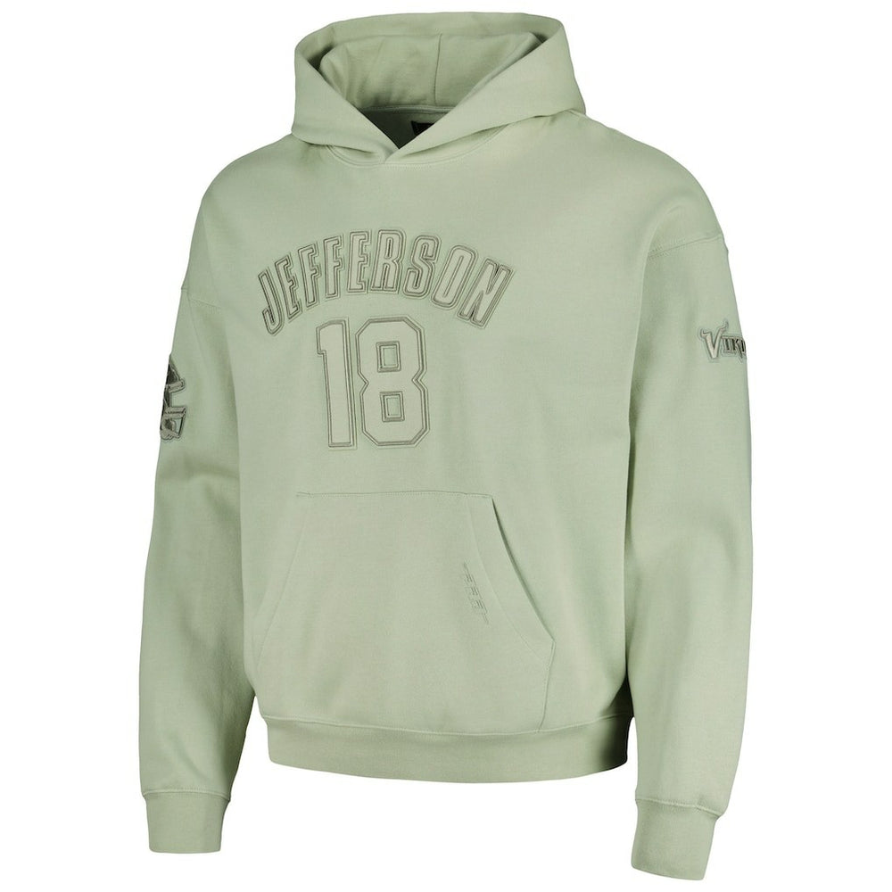 Justin Jefferson Minnesota Vikings Pro Standard Player Name & Number Pullover Hoodie Light Green | NFL