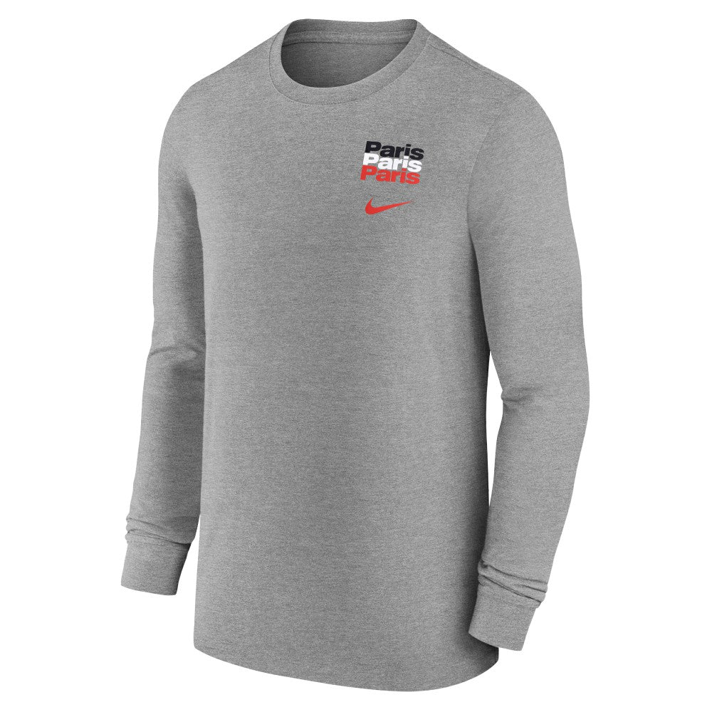 Paris Saint-Germain Legend Long Sleeve T-Shirt Heather Gray | Nike