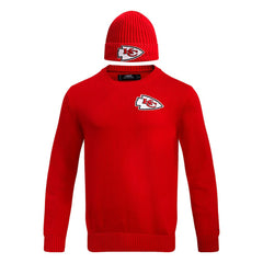 Kansas City Chiefs Pro Standard Crewneck Pullover Sweater & Cuffed Knit Hat Box Gift Set Red | NFL