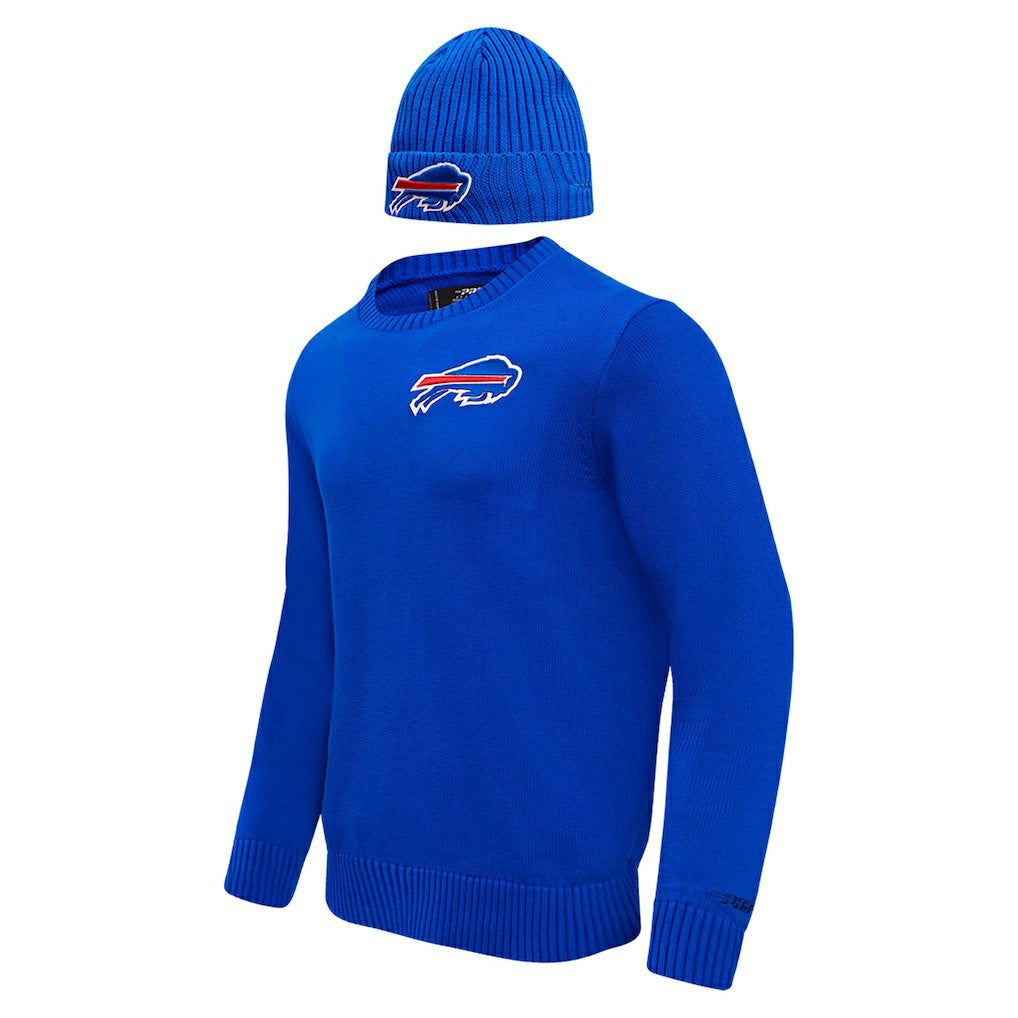 Buffalo Bills Pro Standard Crewneck Pullover Sweater & Cuffed Knit Hat Box Gift Set Royal | NFL