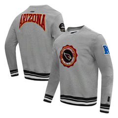 Arizona Cardinals Pro Standard Crest Emblem Pullover Sweatshirt Heather Gray | NFL