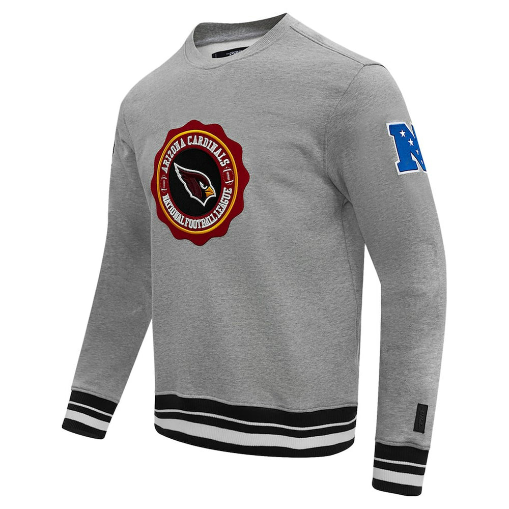 Arizona Cardinals Pro Standard Crest Emblem Pullover Sweatshirt Heather Gray | NFL
