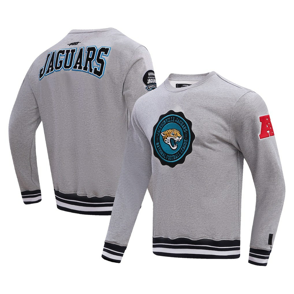 Jacksonville Jaguars Pro Standard Crest Emblem Pullover Sweatshirt Heather Gray | NFL