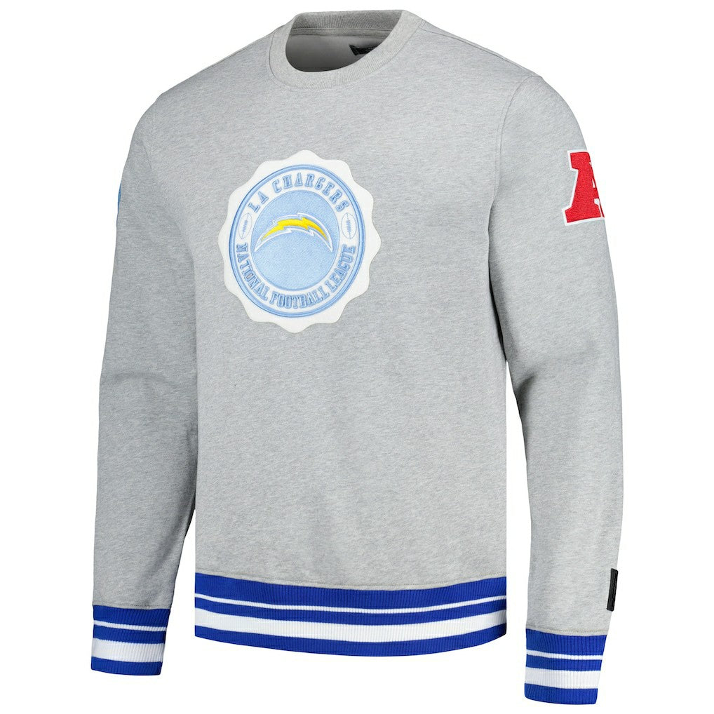 Los Angeles Chargers Pro Standard Crest Emblem Pullover Sweatshirt Heather Gray | NFL