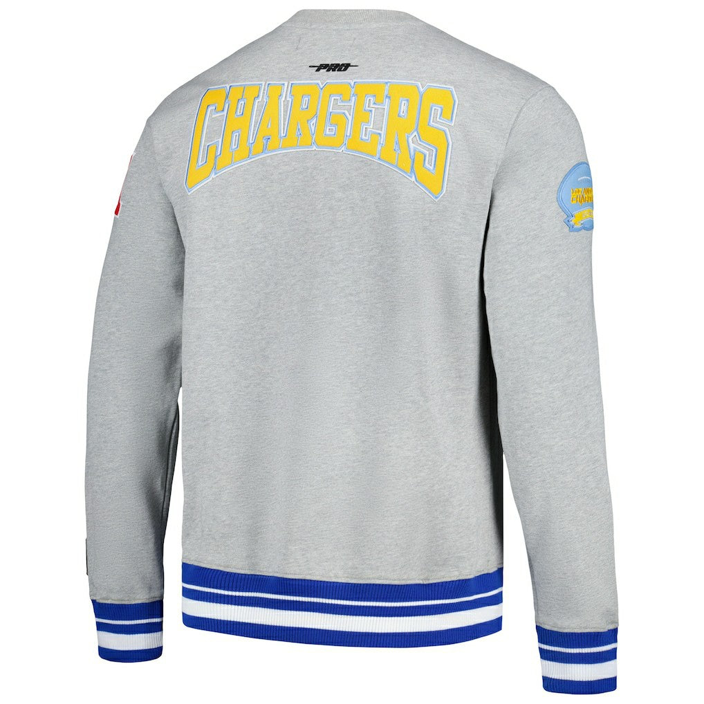 Los Angeles Chargers Pro Standard Crest Emblem Pullover Sweatshirt Heather Gray | NFL