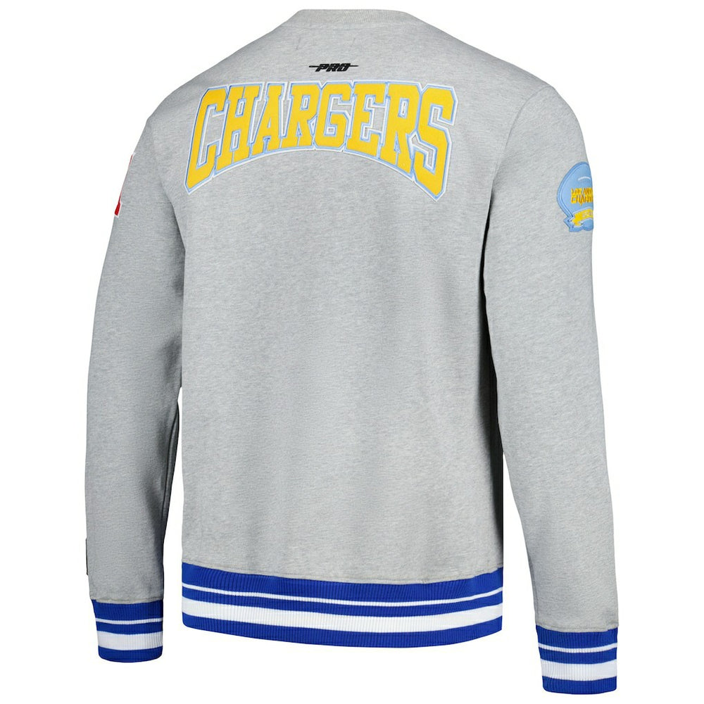 Los Angeles Chargers Pro Standard Crest Emblem Pullover Sweatshirt Heather Gray | NFL