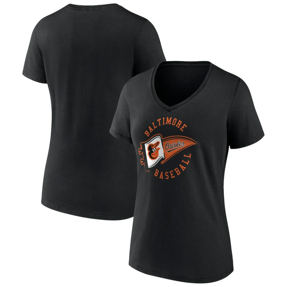 Baltimore Orioles Women's Hometown Baltimore Pennant V-Neck T-Shirt - MLB