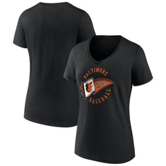 Baltimore Orioles Women's Hometown Baltimore Pennant V-Neck T-Shirt - MLB