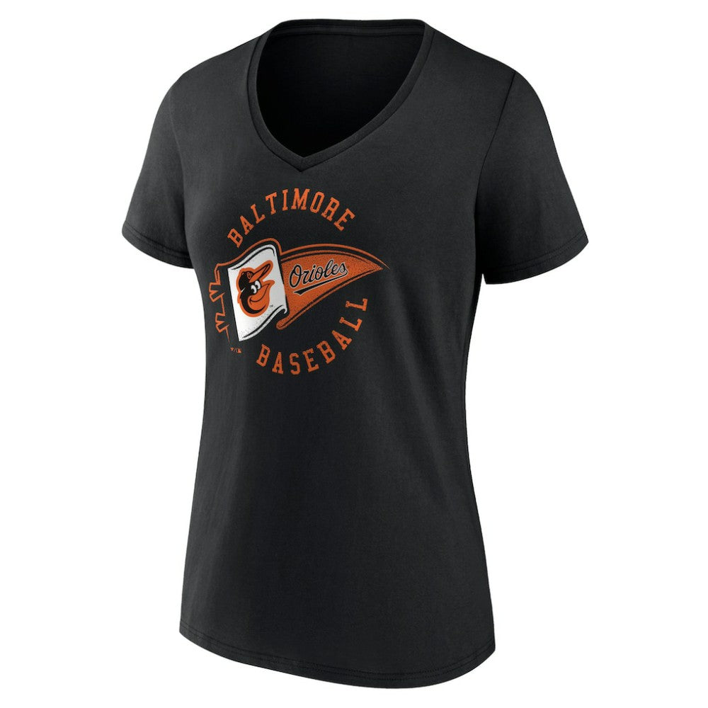 Baltimore Orioles Women's Hometown Baltimore Pennant V-Neck T-Shirt - MLB