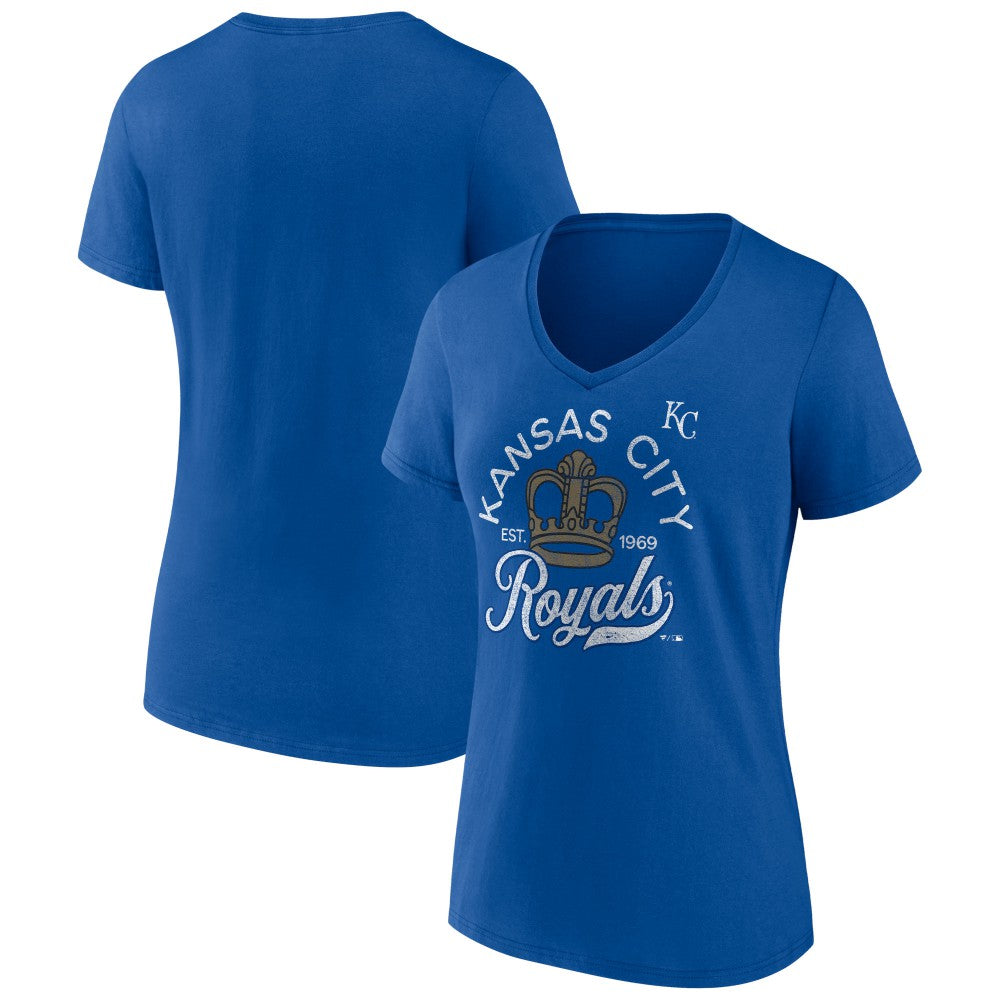 Kansas City Royals Women's Hometown Retro Crown V-Neck T-Shirt - MLB