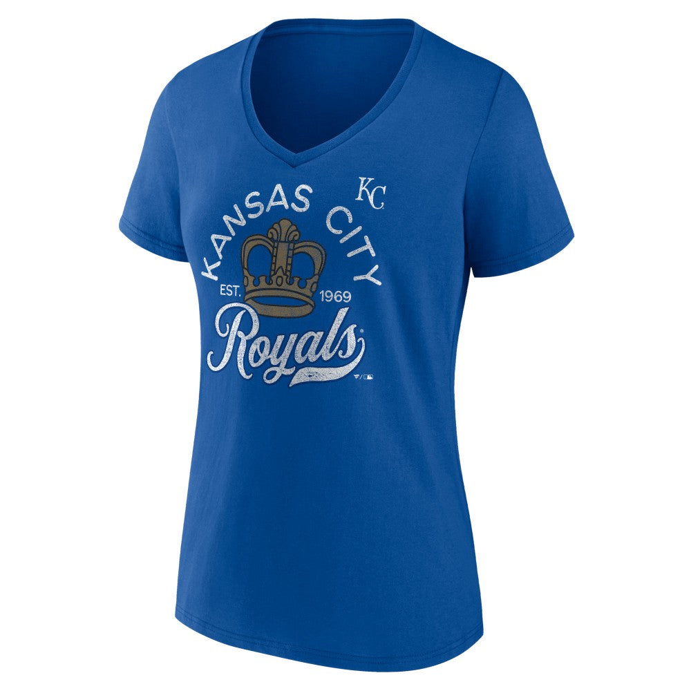 Kansas City Royals Women's Hometown Retro Crown V-Neck T-Shirt - MLB