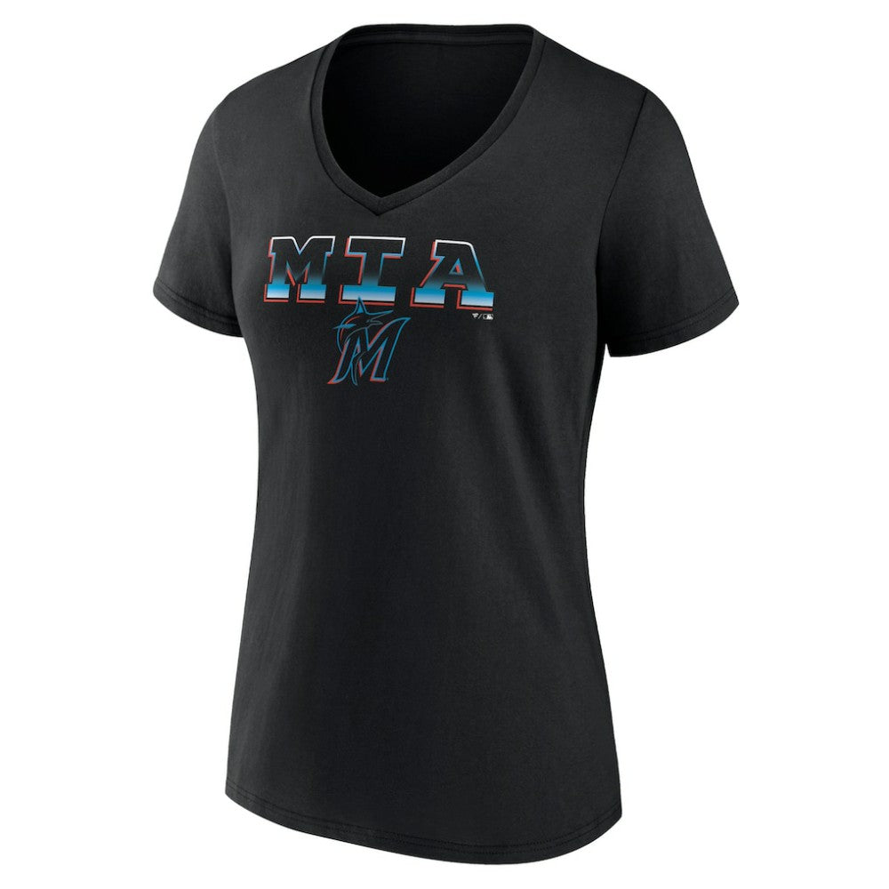 Miami Marlins Women's Hometown Baseball 305 V-Neck T-Shirt - MLB