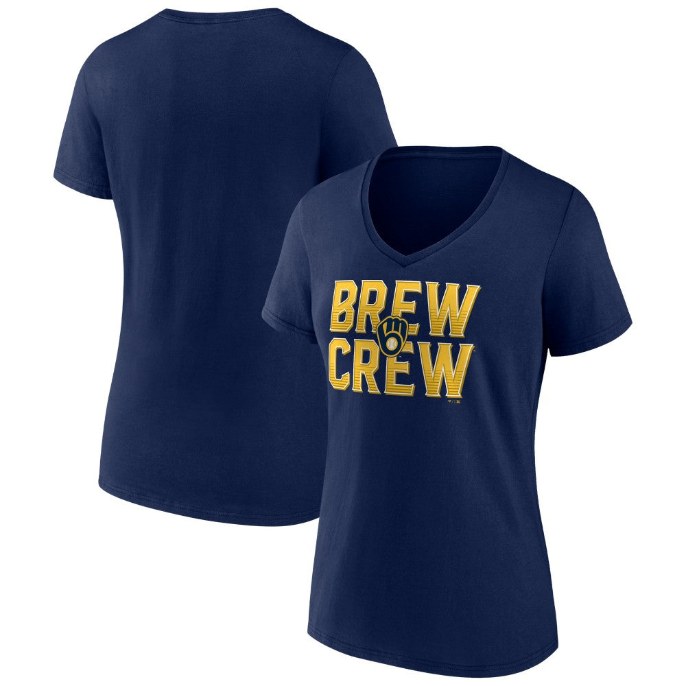 Milwaukee Brewers Women's Hometown Brew Crew Fancy V-Neck T-Shirt - MLB