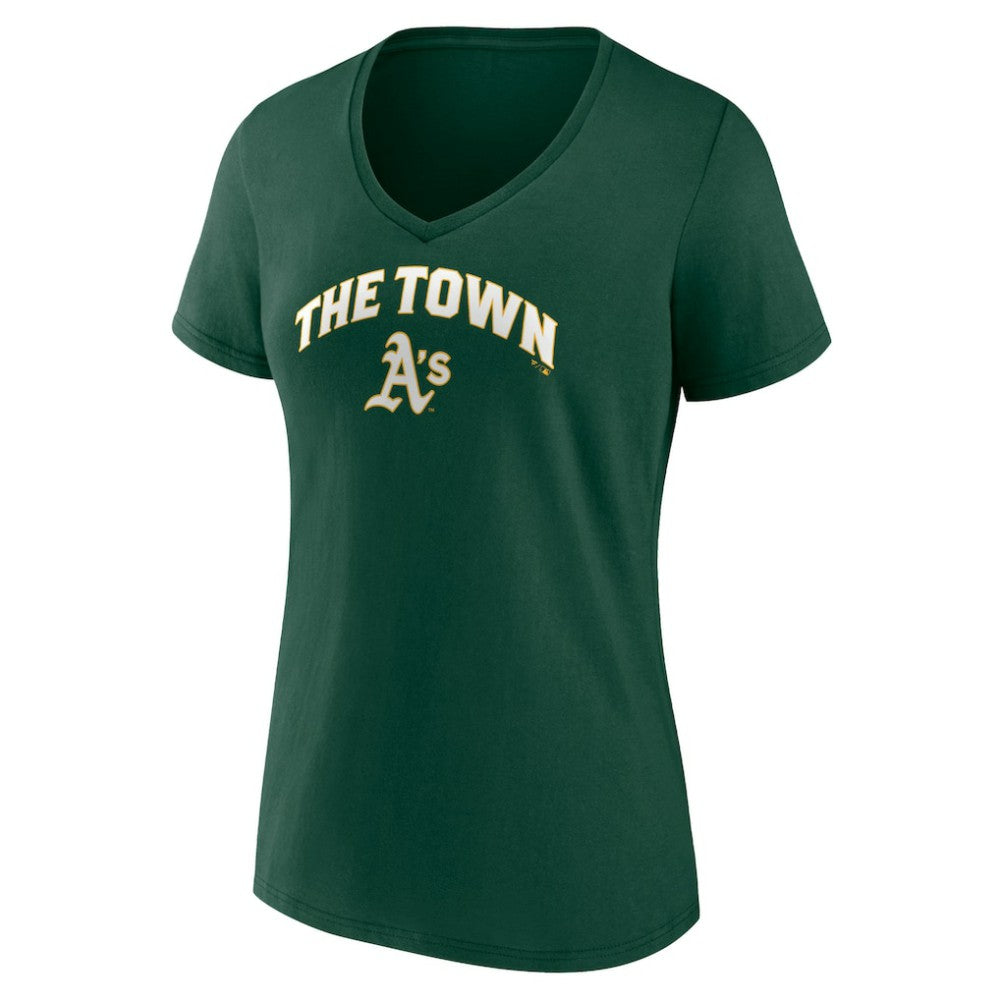 Athletics Women's Hometown Hella Good V-Neck T-Shirt - MLB