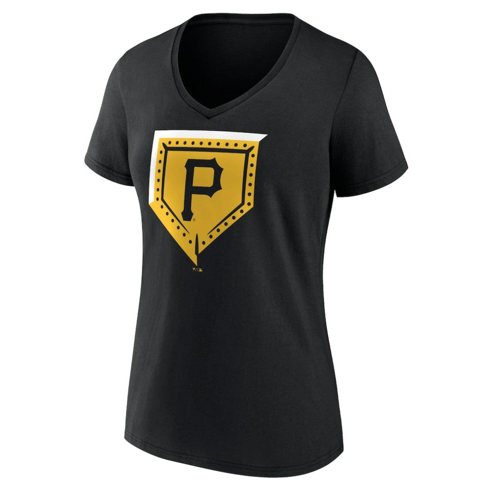 Pittsburgh Pirates Women's Hometown Steel Plate V-Neck T-Shirt - MLB