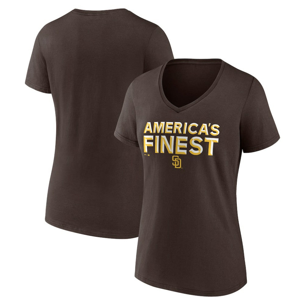 San Diego Padres Women's Hometown 619 Beisbol V-Neck T-Shirt - MLB