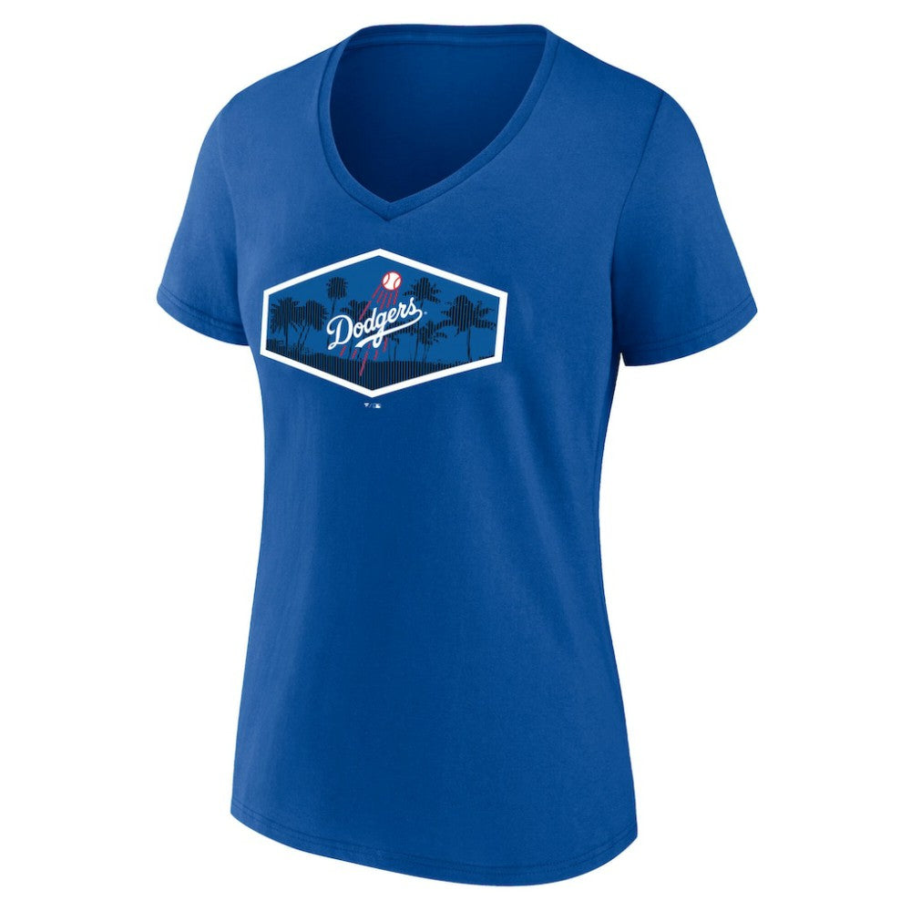 Los Angeles Dodgers Women's Hometown Scoreboard V-Neck T-Shirt - MLB