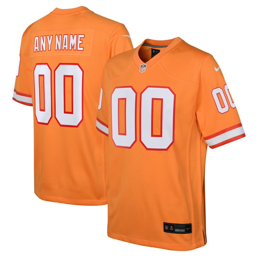 Tampa Bay Buccaneers Youth Custom Throwback Game Jersey Orange | Nike for Sale