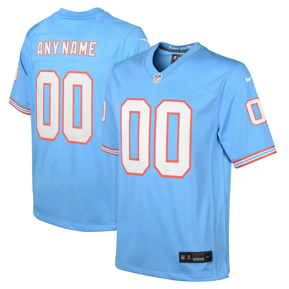 Tennessee Titans Youth Oilers Throwback Custom Game Jersey Light Blue | Nike for Sale