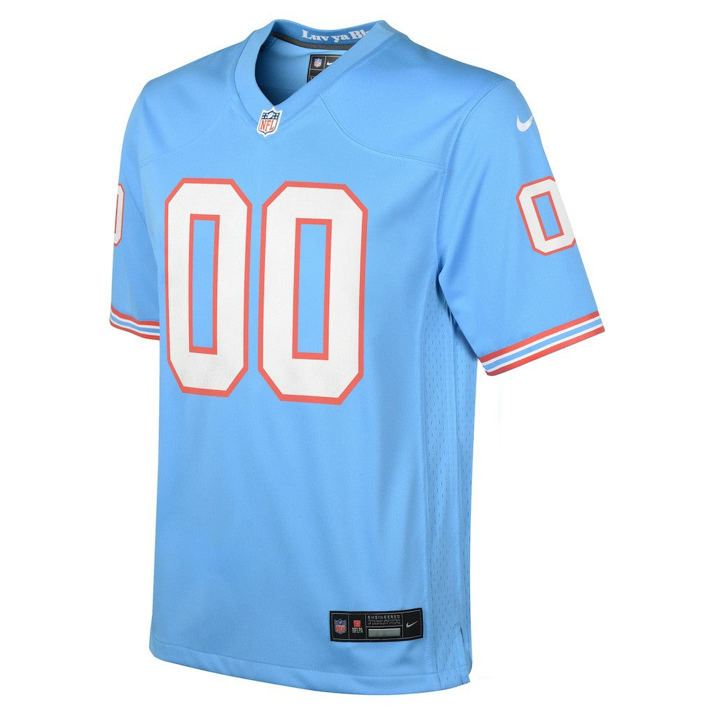 Tennessee Titans Youth Oilers Throwback Custom Game Jersey Light Blue | Nike for Sale